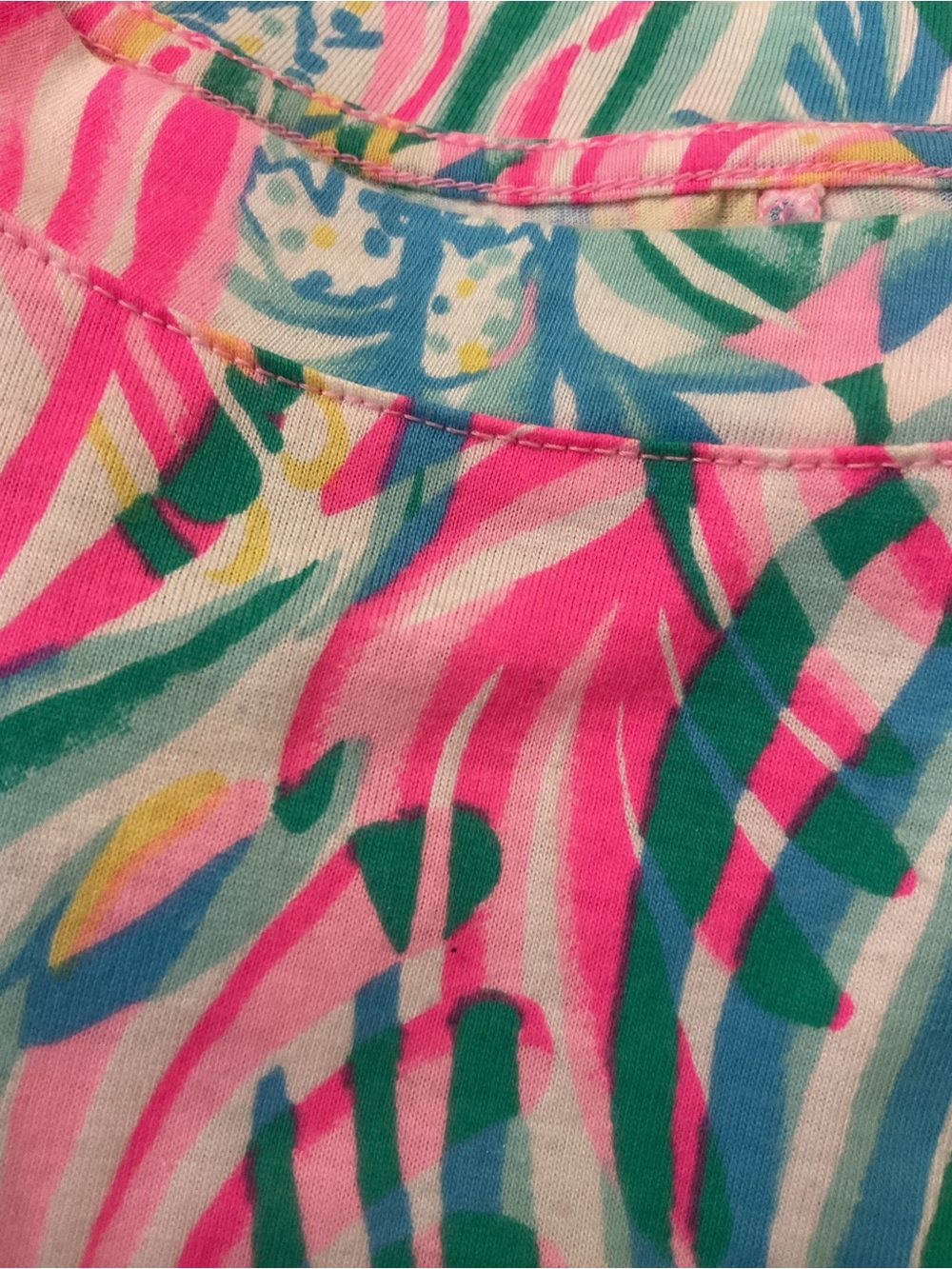 LILLY PULITZER Pink, Teal & Yellow Tropical-Leaf Midi Dress size XL - Picture 5 of 5